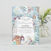 Cute Winter Fairy kerstGirl Birthday Kaart (Staand voorkant)