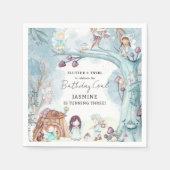 Cute Winter Fairy kerstGirl Birthday Servet (Voorkant)