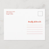 Cute Winter Foliage Red Script Briefkaart (Achterkant)