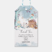 Cute Winter Forest Fairy Birthday Dank je wel Cadeaulabel (Voorkant)