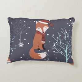 Cute Winter Fox Accent Kussen