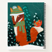 Cute Winter Fox and Cardinal Notebook Notitieboek (Achterkant)