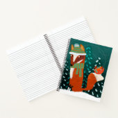Cute Winter Fox and Cardinal Notebook Notitieboek (Binnen)
