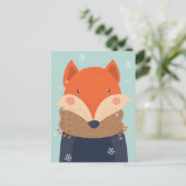 Cute Winter Fox briefkaart (Staand voorkant)