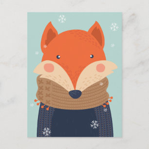 Cute Winter Fox briefkaart
