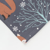 Cute Winter Fox Fleece Deken (Hoek)