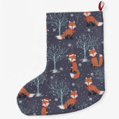 Cute Winter Fox Grote Kerstsok (Achterkant)