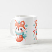 Cute Winter Fox Koffiemok (Voorkant links)