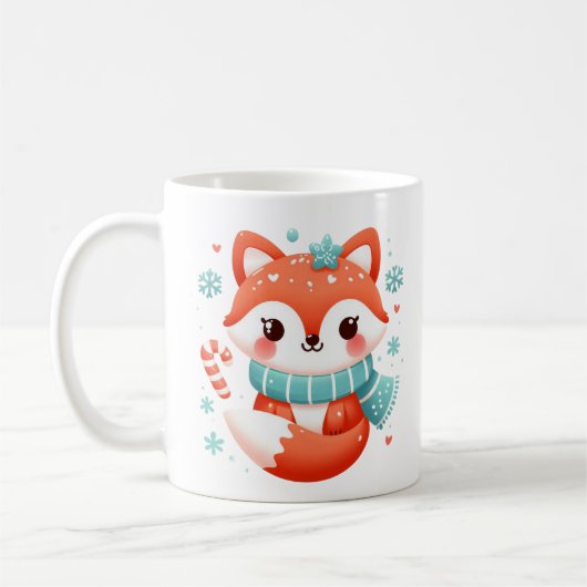 Cute Winter Fox Koffiemok (Links)