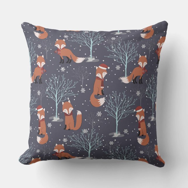 Cute Winter Fox Kussen (Voorkant)