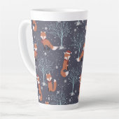 Cute Winter Fox Latte Mok (Linkerhoek)
