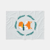 Cute Winter Fox met Scarf Fleece Deken (Voorkant (Horizontaal))