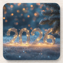 cute winter fox new year 2026 coasters bier onderzetter