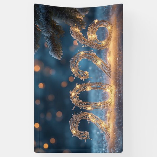 cute winter fox new year 2026 party banner (Verticaal)