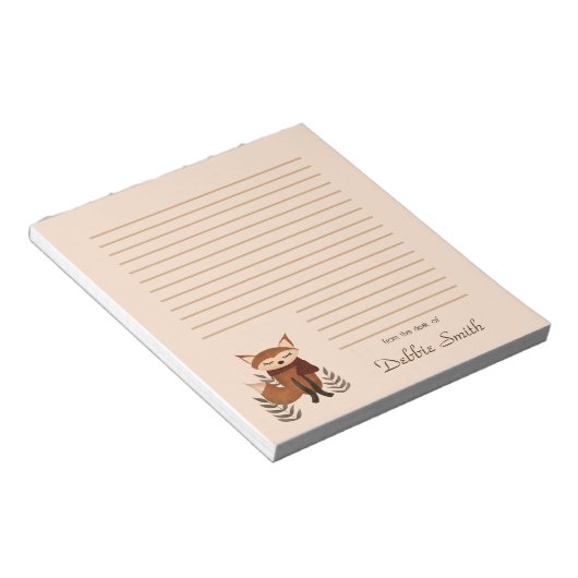 Cute Winter Fox Notepad Notitieblok (Schuin)