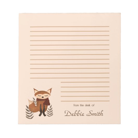 Cute Winter Fox Notepad Notitieblok (Voorkant)