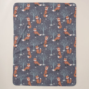 Cute Winter Fox Sherpa Deken