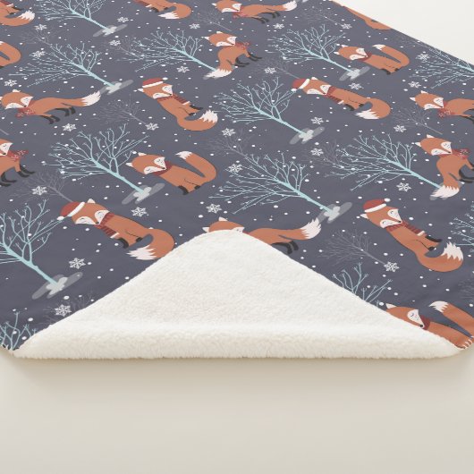 Cute Winter Fox Sherpa Deken (3/4)