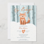 Cute winter fox snow illustratie Oh baby shower Kaart (Voorkant)