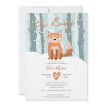 Cute winter fox snow illustratie Oh baby shower
