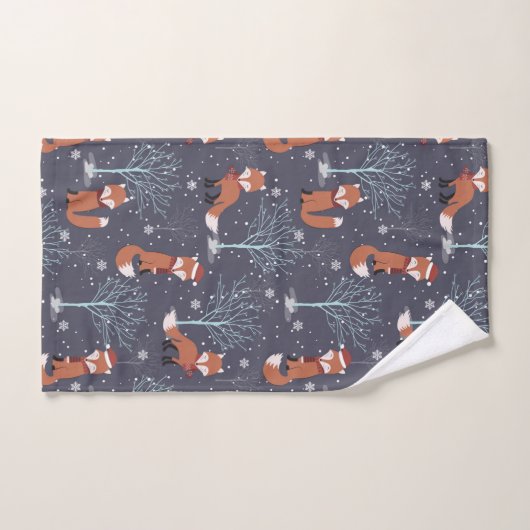 Cute Winter Foxes Bad Handdoek (Handdoek)