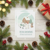 Cute Winter Friends Holiday Card Feestdagenkaart