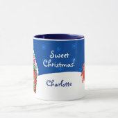 Cute Winter Gingerbrood Kerstmis Mok (Midden)