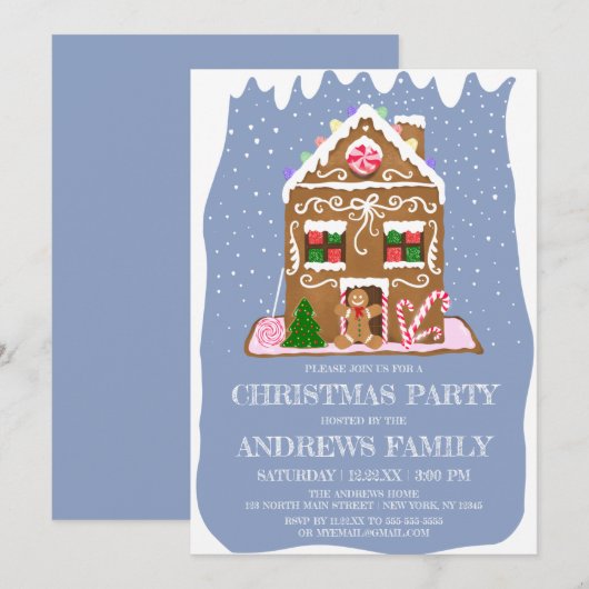 Cute Winter Gingerbrood Snoep kerst Kaart (Voorkant / Achterkant)