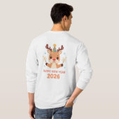 cute winter happy new year 2026 long sleeve t-shirt (Achterkant volledig)