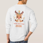 cute winter happy new year 2026 long sleeve t-shirt (Achterkant)