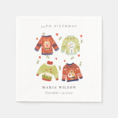 Cute Winter Heart Ugly Sweater Elke zondag Servet (Voorkant)