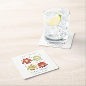 Cute Winter Hearts Leafy Ugly Sweater Baby shower Kartonnen Onderzetters (Insitu)