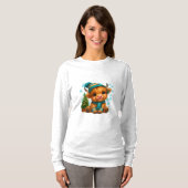 Cute Winter Highland Cow Christmas Art – Cozy Baby T-shirt (Voorkant volledig)