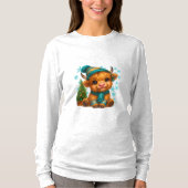 Cute Winter Highland Cow Christmas Art – Cozy Baby T-shirt (Voorkant)