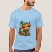 Cute Winter Highland Cow Christmas Art – Cozy Baby T-shirt (Voorkant)