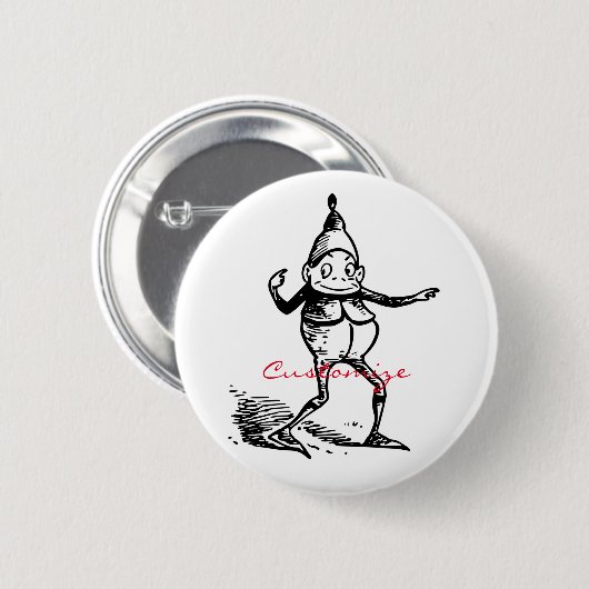 Cute Winter Holiday Elf Gnome Thunder_Cove Ronde Button 5,7 Cm (Voorkant /achterkant)