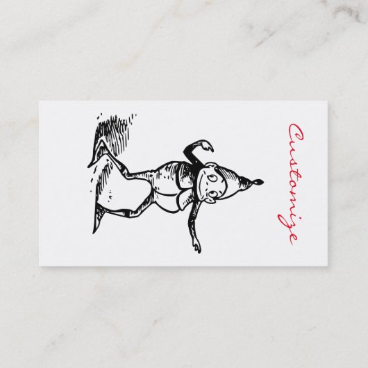 Cute Winter Holiday Elf Gnome Thunder_Cove Visitekaartje (Achterkant)