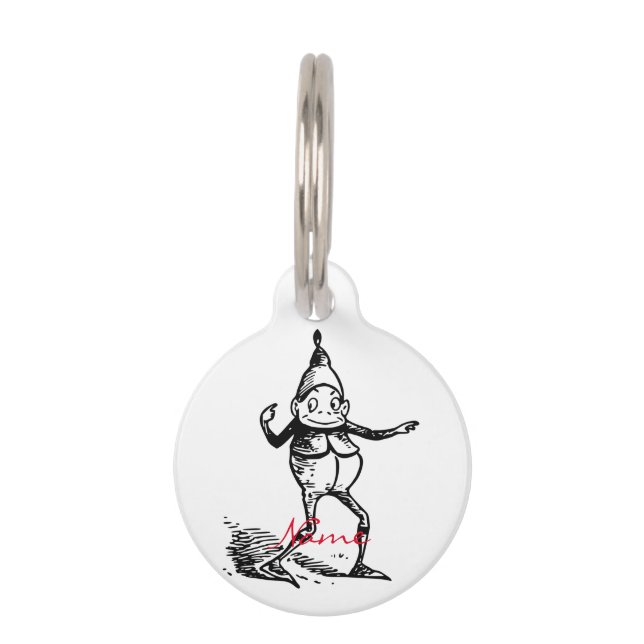 Cute Winter Holiday Elf Thunder_Cove Huisdierpenning (Achterkant)