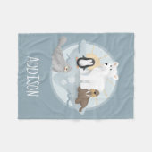 Cute Winter Holiday Polar Beer en Penguin Kinder Fleece Deken (Voorkant (Horizontaal))
