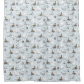 Cute Winter Holiday Polar Beer Kerstmis Douchegordijn (Voorkant)