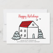 Cute Winter House Real Estate Feestdagenkaart (Voorkant)