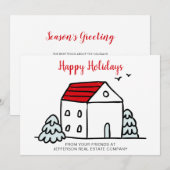 Cute Winter House Real Estate Feestdagenkaart (Voorkant / Achterkant)