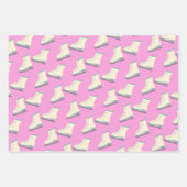 Cute Winter Ice Schaatsen Pattern in Playful Roze Inpakpapier Vel (Voorkant 2)