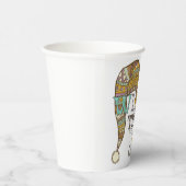 Cute winter ice skates knit stocking cap papieren bekers (Rechts)