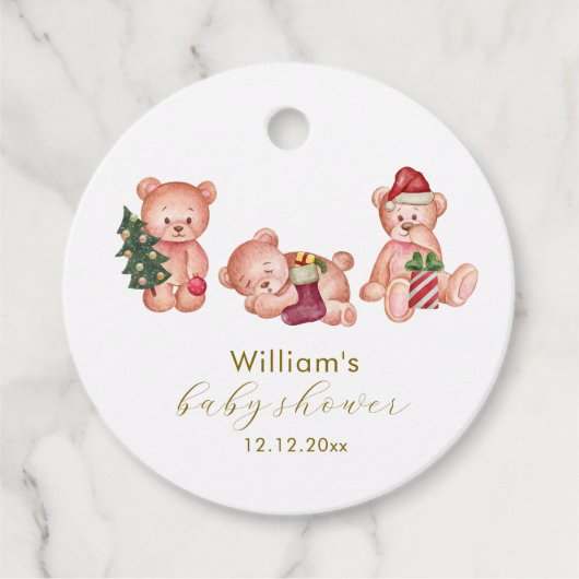 Cute Winter It's Cold Outside Bear Baby Shower  Bedankjes Labels (Voorkant)