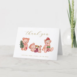 Cute Winter It's Cold Outside Bear Baby Shower  Bedankkaart