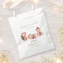 Cute Winter It's Cold Outside Bear Baby Shower  Bedankzakje