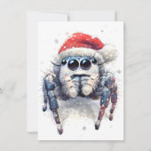 Cute Winter Jumping Spider Christmas Cards Feestdagenkaart (Voorkant)