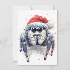 Cute Winter Jumping Spider Christmas Cards Feestdagenkaart