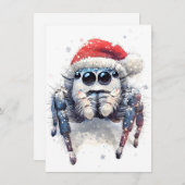 Cute Winter Jumping Spider Christmas Cards Feestdagenkaart (Voorkant / Achterkant)